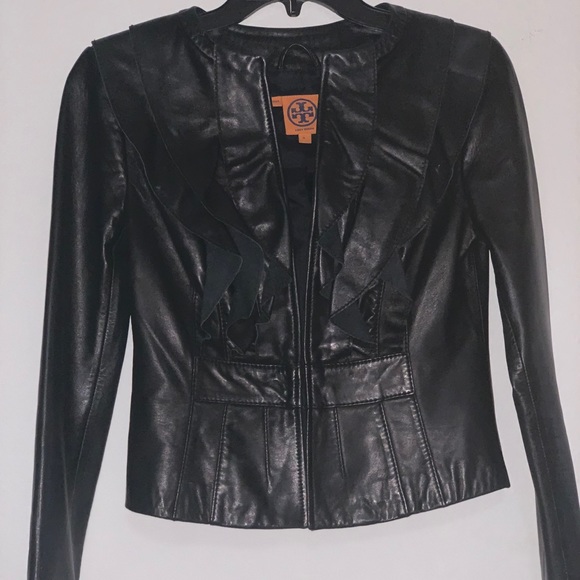 Tory Burch Black Leather Jacket - Picture 2 of 6